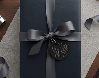 Carta da regalo grigio scuro, moderna confezione regalo nera, collezione Studio Select