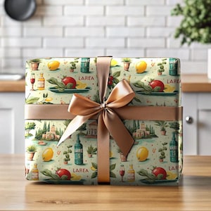 Bayou Culture Wrapping Paper Louisiana Theme Colorful Wine Fruit French Architecture Hot Sauce Cajun Gift Wrap Citrus Mardi Gras Fat Tuesday