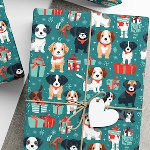InterestPrint Personalized Photo Wrap Paper, Dog Paw with Santa Claus Hat  Customized Funny Face Wrapping Paper Roll Birthday Gift for Dogs 58x23 inch