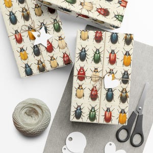 Vintage Beetle Wrapping Paper Insect Gift Wrap Bug Paper Entomology ...