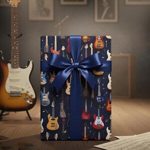 Electric Guitar Wrapping Paper: Vibrant Musician Gift Wrap, Band Member Gift image 3
