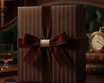 Cadeaupapier met zwarte en bruine streep: elegant, modern inpakpapier