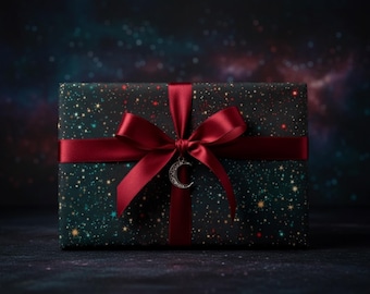 Midnight Stardust Wrapping Paper | Galaxy Stars Pattern