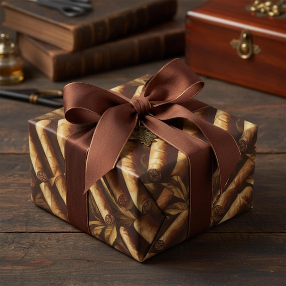 tobacco wrapper paper Cigar Wrapping Paper Tobacco Leaf Gift Wrap Rustic Vintage Paper Masculine  Gift Wrap Birthday Paper Bachelor Party Gift Wrap Roll for Him