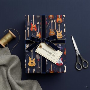 Electric Guitar Wrapping Paper: Vibrant Musician Gift Wrap, Band Member Gift image 2