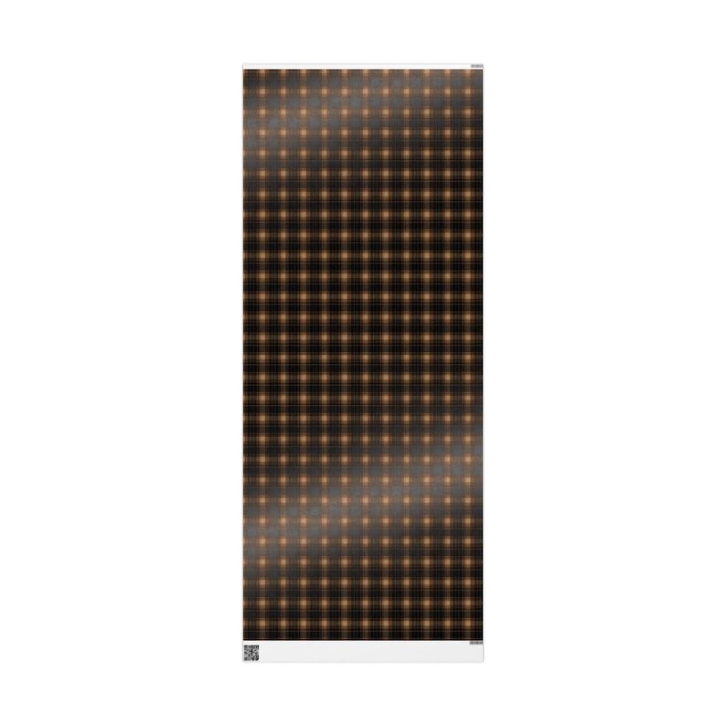 Papel de regalo rústico a cuadros marrones: Papel de regalo negro con estampado de bosque acogedor, regalo masculino imagen 9