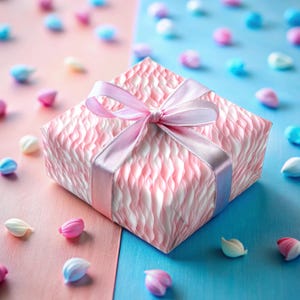 Baby Shower Wrapping Paper Pink and White Feminine Gift Wrap Roll Wavy Pattern Ruffle Gift Wrap Paper Pastel Pink Pretty Paper for Girl Cute