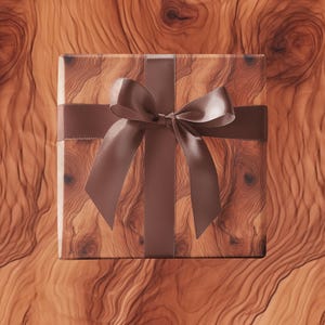 Carta da regalo effetto venatura del legno Carta da regalo con texture in legno di noce marrone Design rustico chic Carta da regalo maschile Rotolo di carta da regalo per falegnami Manly
