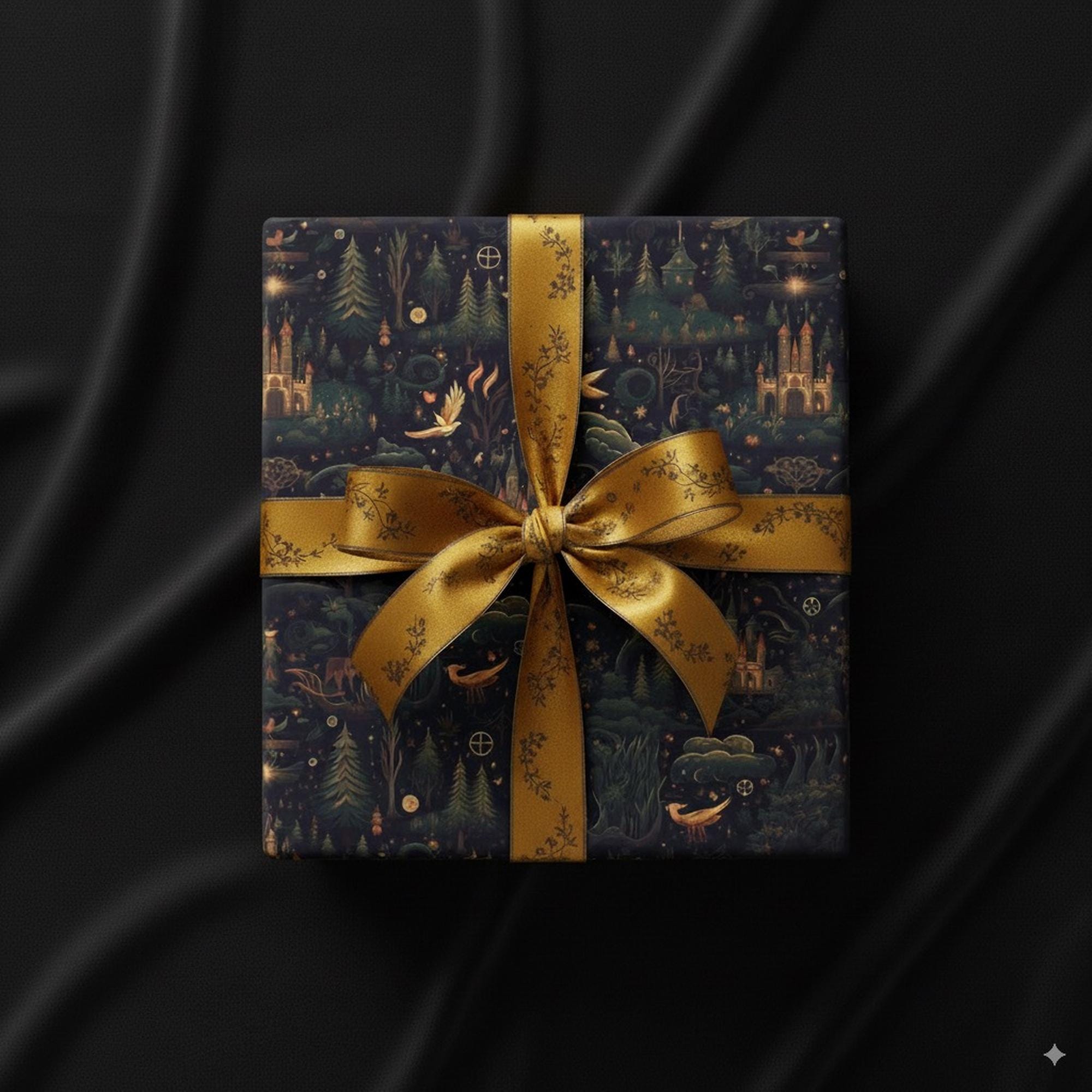 Dark Mystical Enchantment Dark Academia Cottagecore Gift Wrapping Paper ...