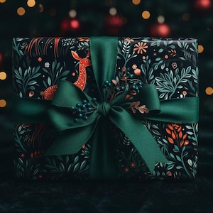 Red Deer Weihnachtsgeschenkpapier: Wunderliche Waldblumen-Geschenkpapier