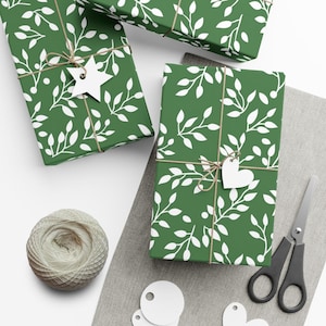 Green Botanical Wrapping Paper Nature Inspired Gift Wrap Elegant Leaf Pattern Paper Perfect for Birthdays Weddings Christmas Stylish Present