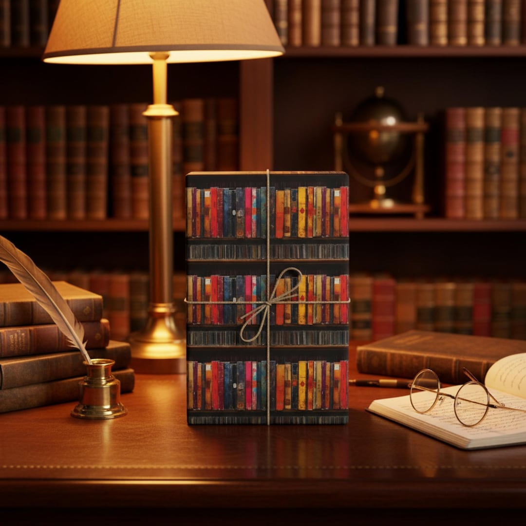 Vintage Book Spine Wrapping Paper: Rustic Library Gift Wrap - Etsy