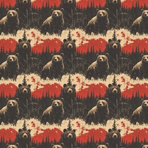 Rustic Brown Bear Wrapping Paper: Nature Forest Gift Wrap, Wilderness Camping Gift image 8