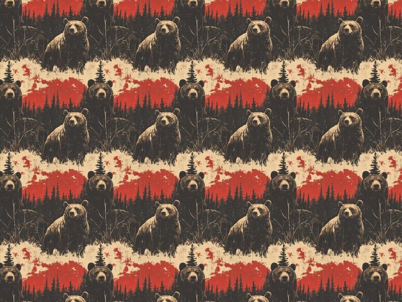 Rustic Brown Bear Wrapping Paper: Nature Forest Gift Wrap, Wilderness Camping Gift image 8
