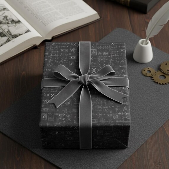 Math Chalkboard Wrapping Paper: Geeky Science Gift Wrap