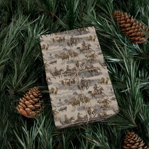 Western Cowboy Gift Wrap: Rustic Rodeo Style, Earth Tones image 3