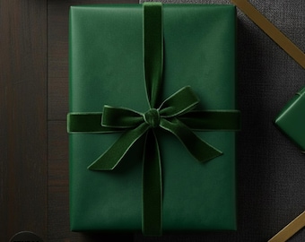 Solid Green Wrapping Paper Christmas Accent Paper Holiday Gift Wrap Roll