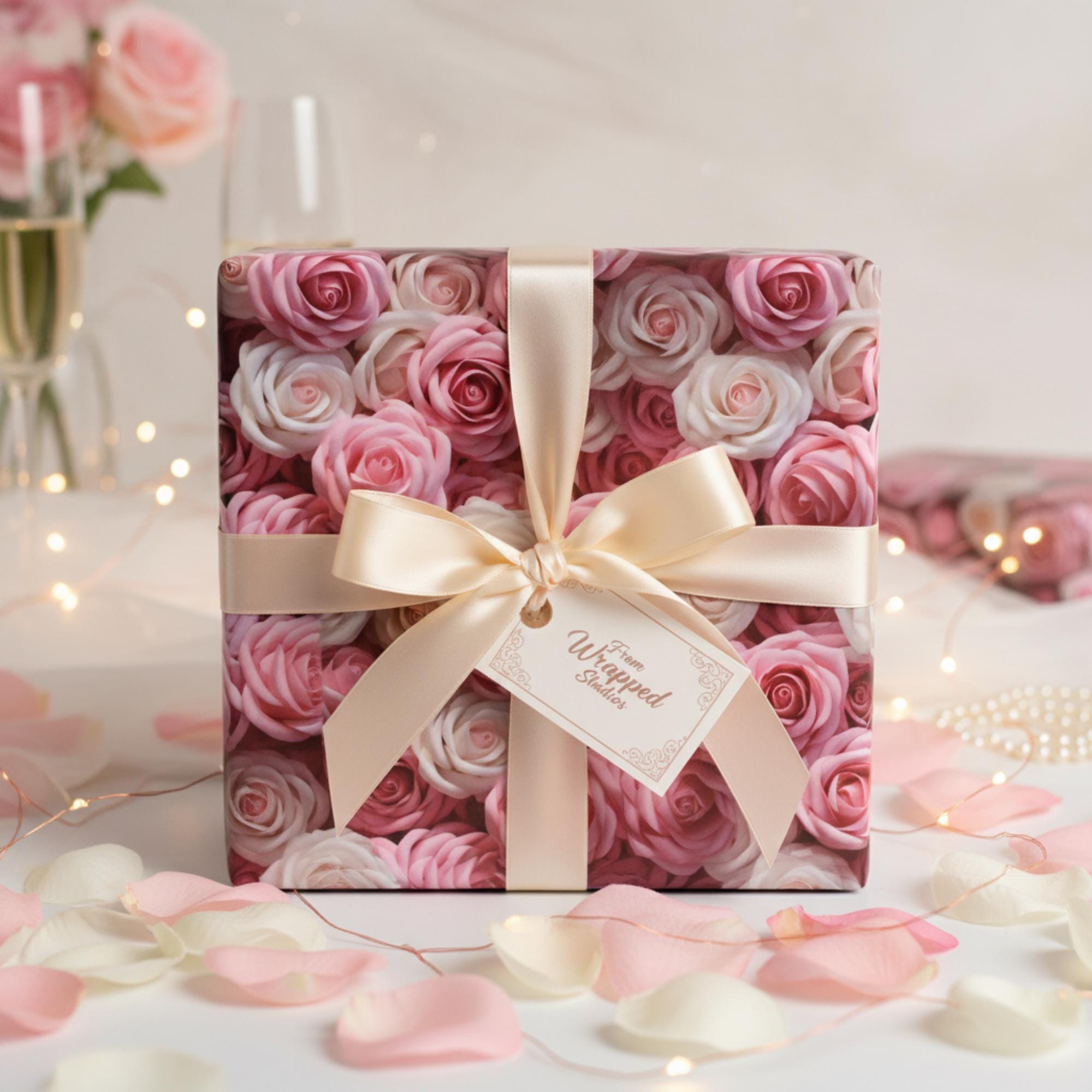Desconocido 41GQ Fiocco Rosa Con Nodo In Acrilico Per Confezioni Regalo - Oro E Rosso, 8 Cm - 4
