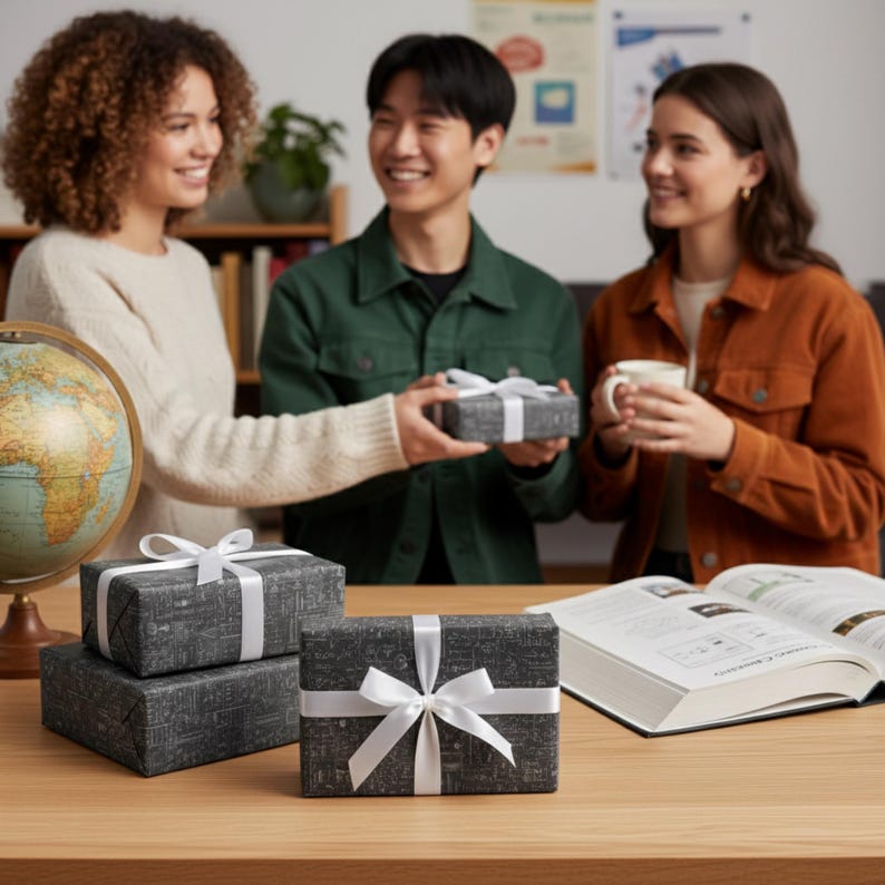Mathematical Chalkboard Wrapping Paper: Academic Gift Wrap image 4