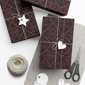 Art Deco Wrapping Paper: Elegant Copper Geometric Floral Print