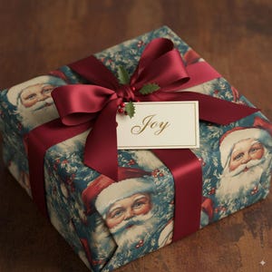 Vintage-Weihnachtsmann-Geschenkpapier: Festliches Weihnachtsgeschenkpapier Bild 2