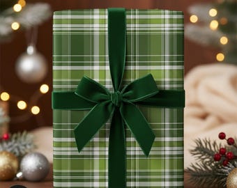 Groen geruit kerstinpakpapier: traditionele Schotse kerstcadeauverpakking