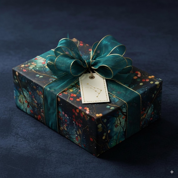 Colorful Berry Branches Christmas Wrapping Paper: Modern Winter Gift Wrap