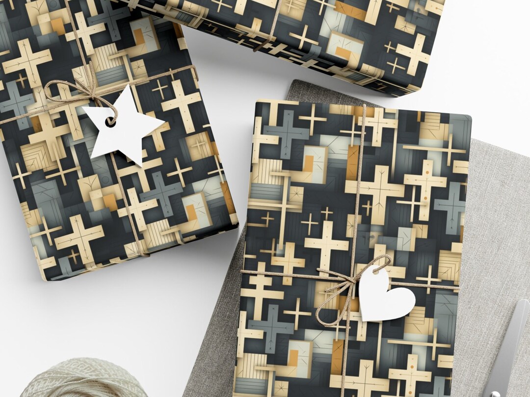 Rustic Crosses Gift Wrapping Paper Intriguing Cross Design Religious