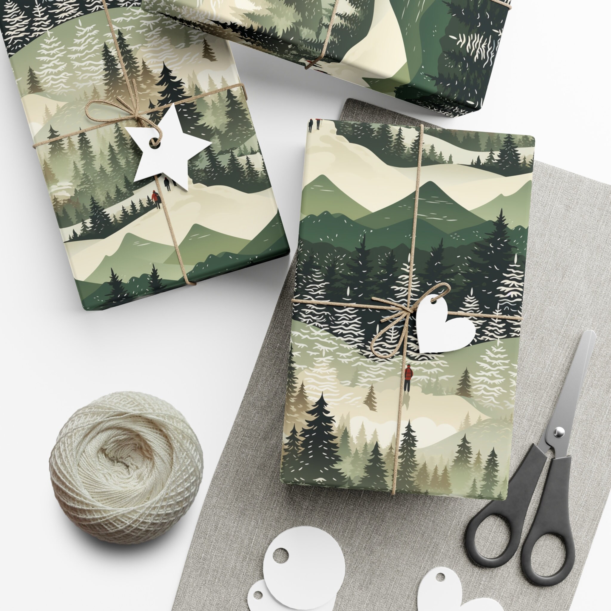 12 Hojas De Papel De Regalo Con Cinta, Para Papel De Regalo De Fiesta Afortunado Sencillez