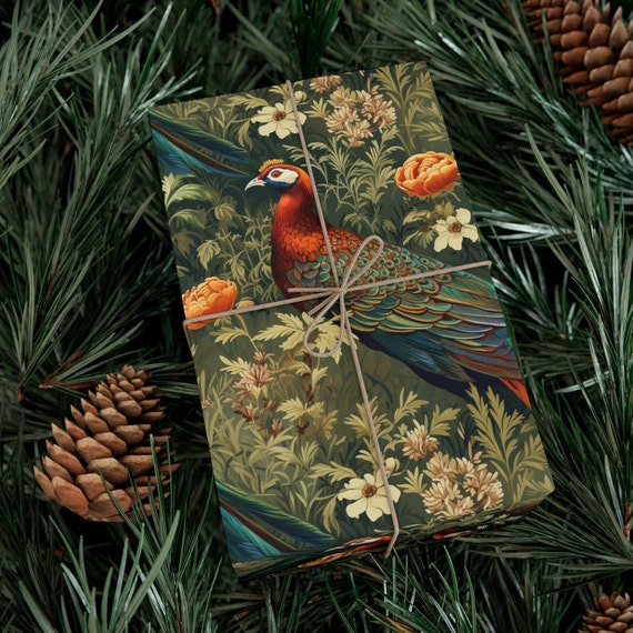 Pheasant Garden Wrapping Paper | Colorful Bird Gift Wrap