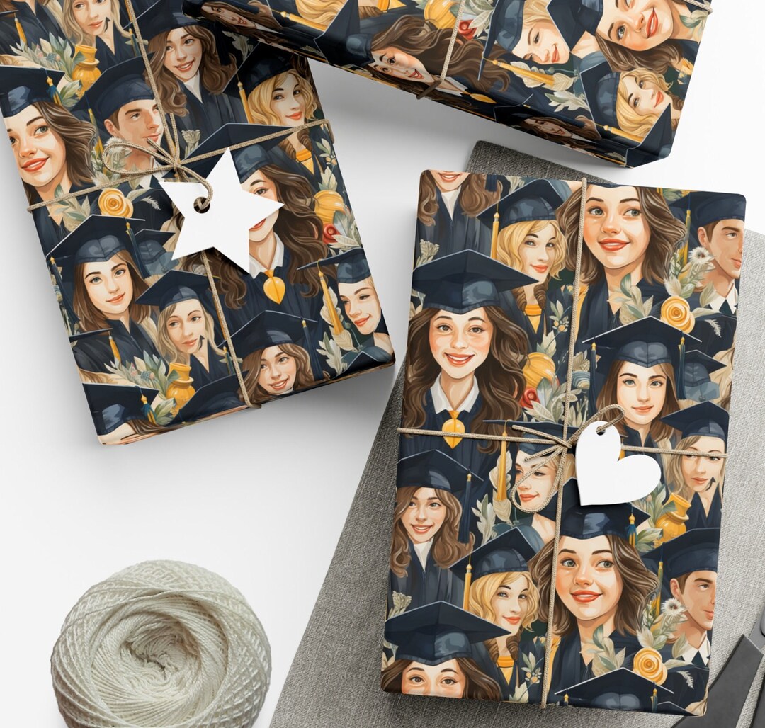 Graduating Class Gift Wrap Celebration Collage Gift Wrapping Paper ...