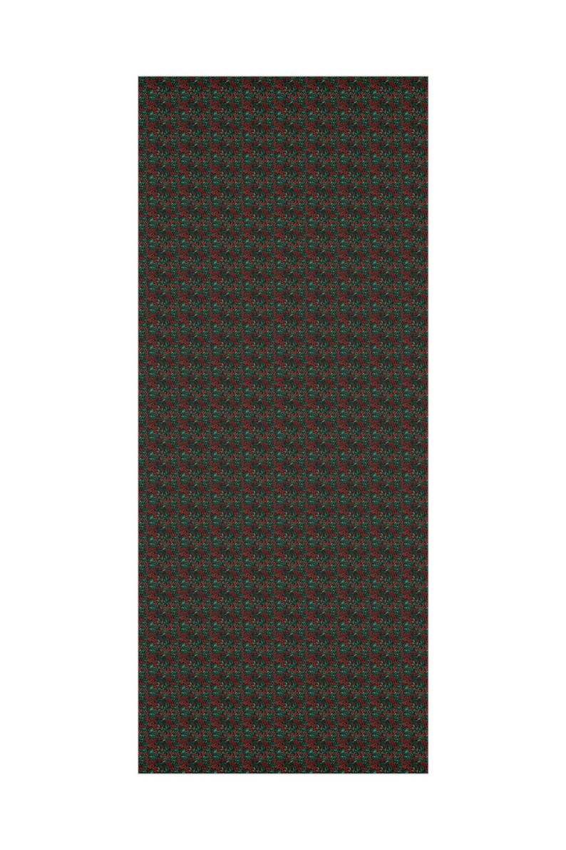 Floral Christmas Wrapping Paper: Elegant Red & Green Holly Berry Pattern image 8
