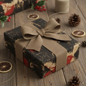Rustic Brown Bear Wrapping Paper: Nature Forest Gift Wrap, Wilderness Camping Gift image 4
