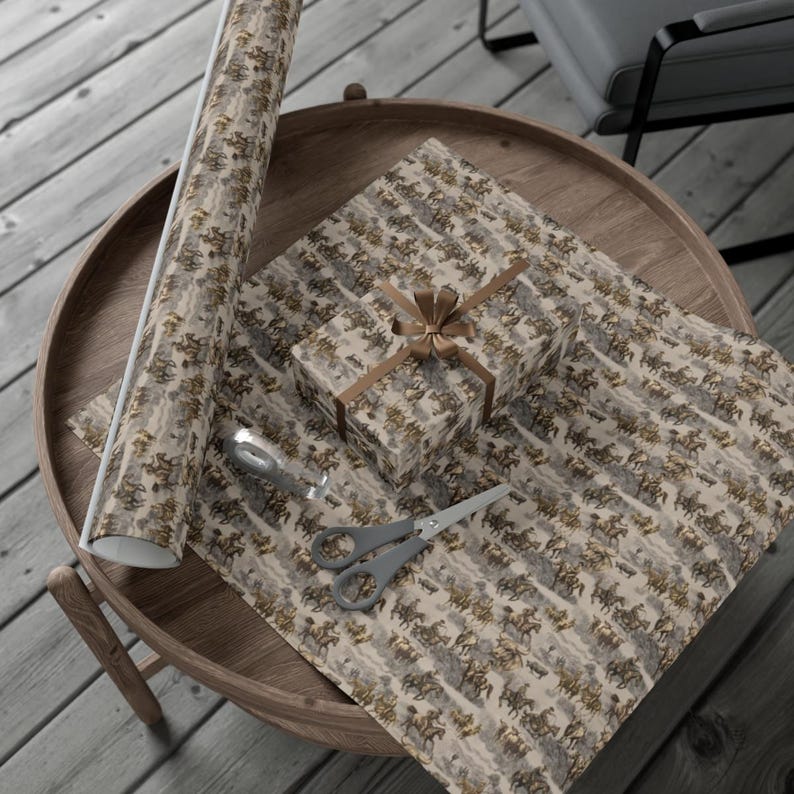 Western Cowboy Gift Wrap: Rustic Rodeo Style, Earth Tones image 5