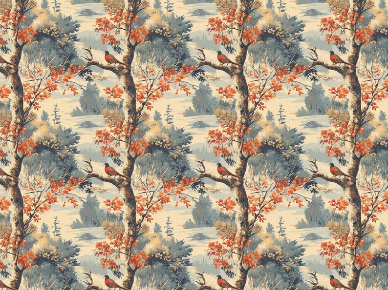 Vintage fazant inpakpapier herfstbladeren cadeaupapier herfst cadeaupapier natuur print cadeaupapier bos papier rustieke cadeaupapier jacht afbeelding 7