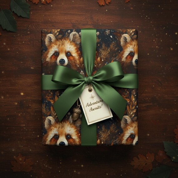 Fox Wrapping Paper: Autumn Wildlife Gift Wrap