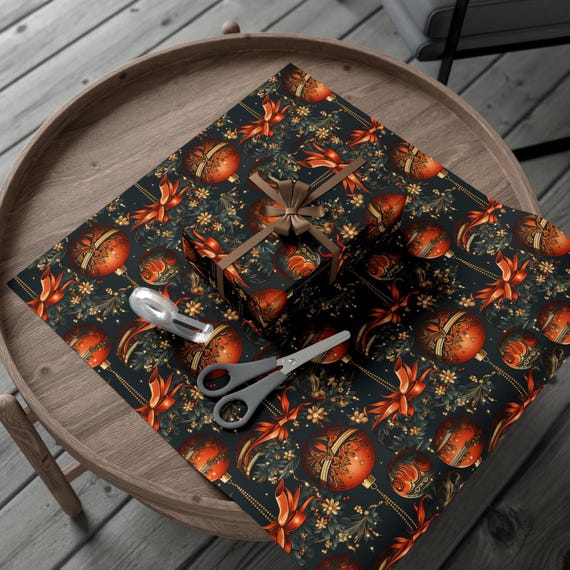 Black and orange wrapping paper discount