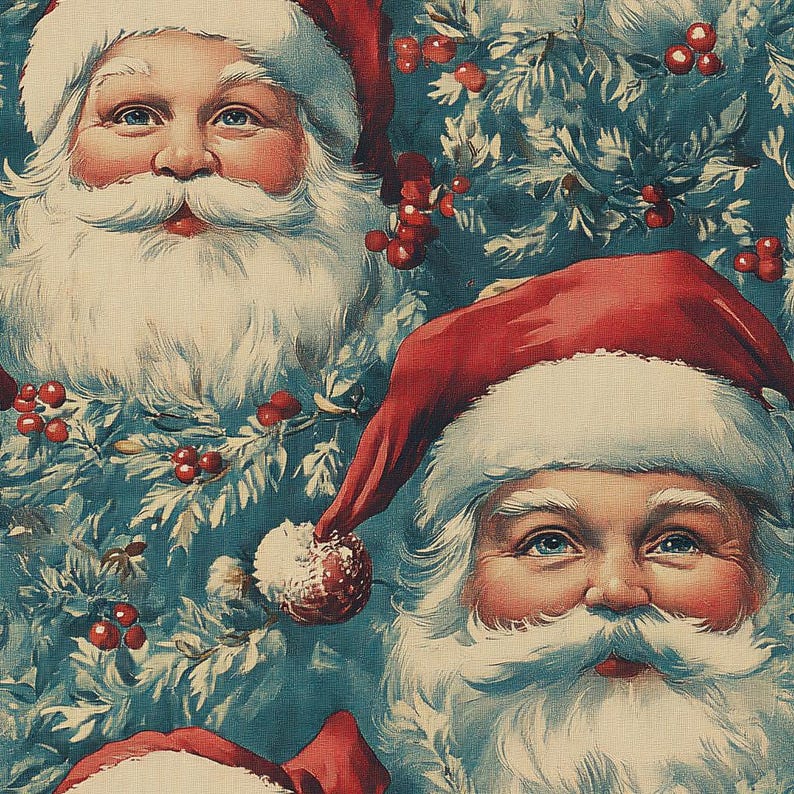 Vintage-Weihnachtsmann-Geschenkpapier: Festliches Weihnachtsgeschenkpapier Bild 5