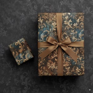 Rustic Paisley Damask Wrapping Paper: Elegant Autumn Gift Wrap image 4