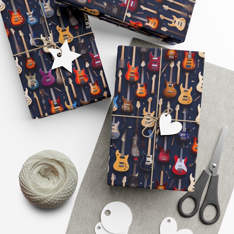 Electric Guitar Wrapping Paper: Vibrant Musician Gift Wrap, Band Member Gift image 5