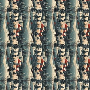Winter Landscape Gift Wrapping Paper: Cozy Christmas Holiday Design image 7