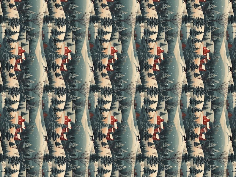 Winter Landscape Gift Wrapping Paper: Cozy Christmas Holiday Design image 7