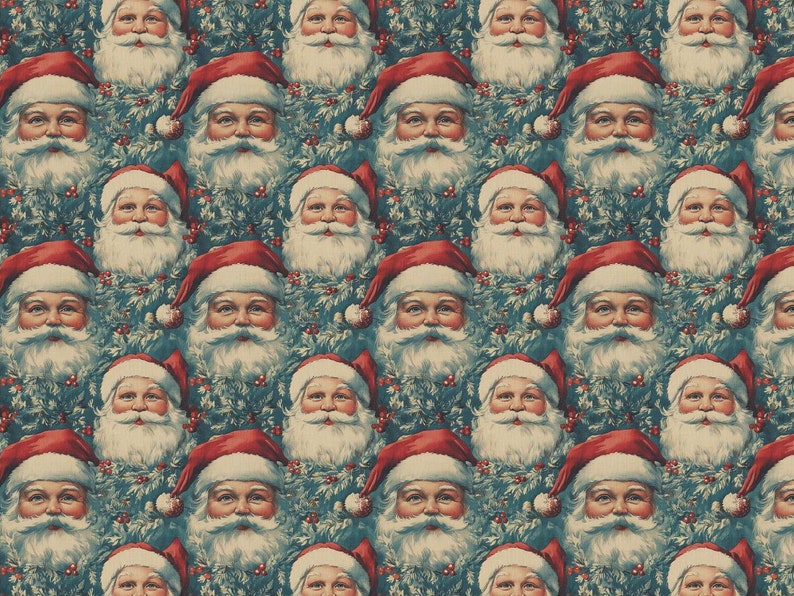 Vintage-Weihnachtsmann-Geschenkpapier: Festliches Weihnachtsgeschenkpapier Bild 7