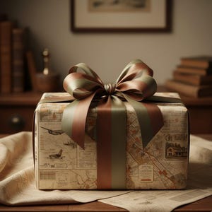 Vintage Map Wrapping Paper: Retro Style Gift Wrap, Adventure Theme