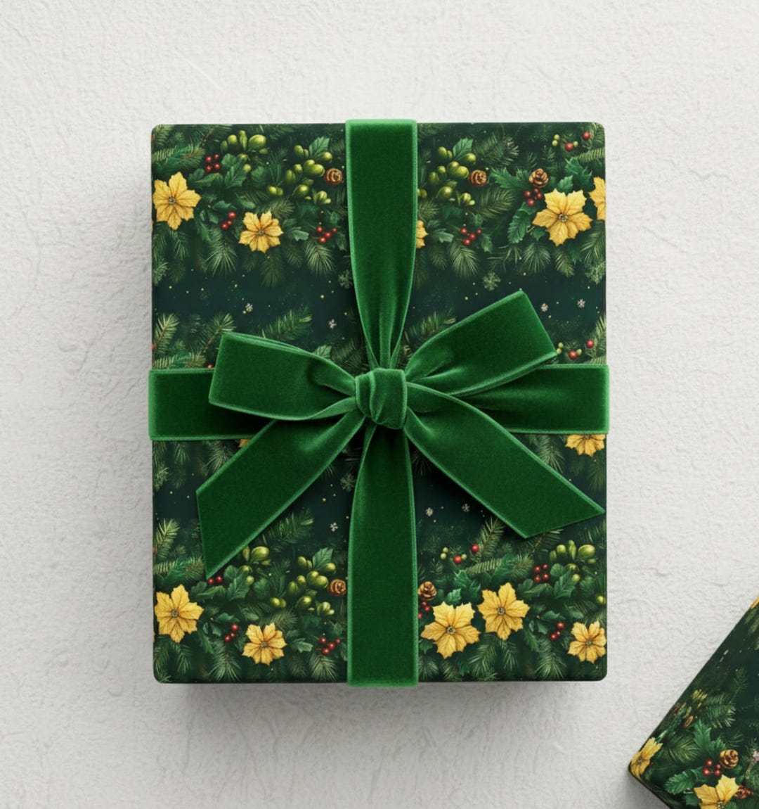 Christmas Gift Wrap Greenery Wrapping Paper Unique Holiday Gift Wrap ...