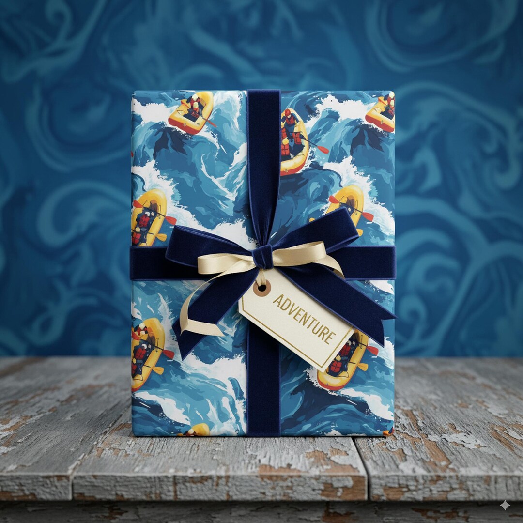Whitewater Rafting Gift Wrap: River Raft Wrapping Paper - Etsy