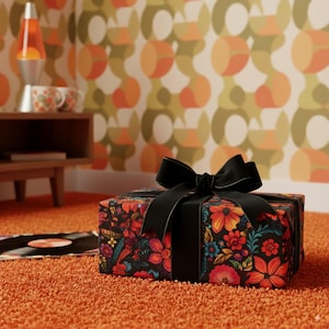 Cadeaupapier met bloemen uit de jaren 60: psychedelisch Flower Power-cadeaupapier