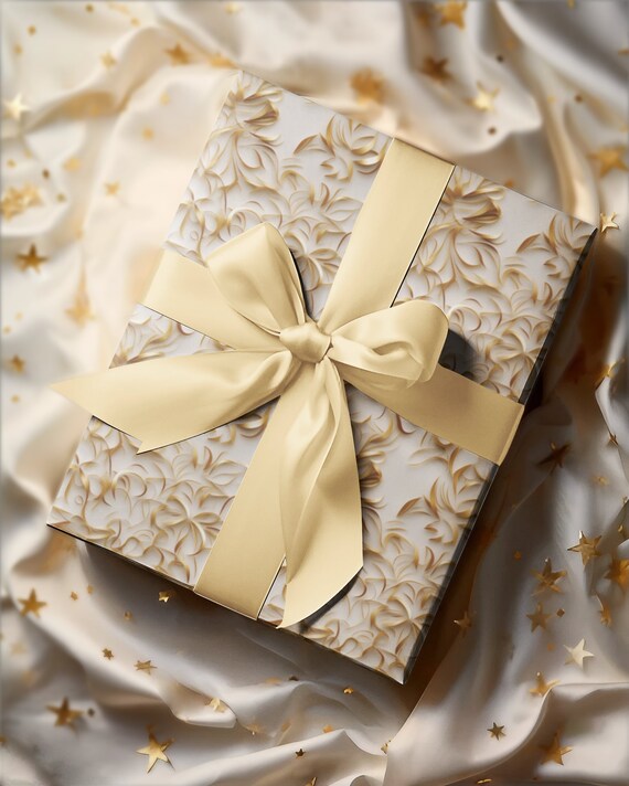 Elegant Gold Floral Wrapping Paper Luxurious Gift Wrap Decorative Paper Gold Leaf Motif Premium Gift Wrapping Elegant Celebration Paper Etsy Ireland