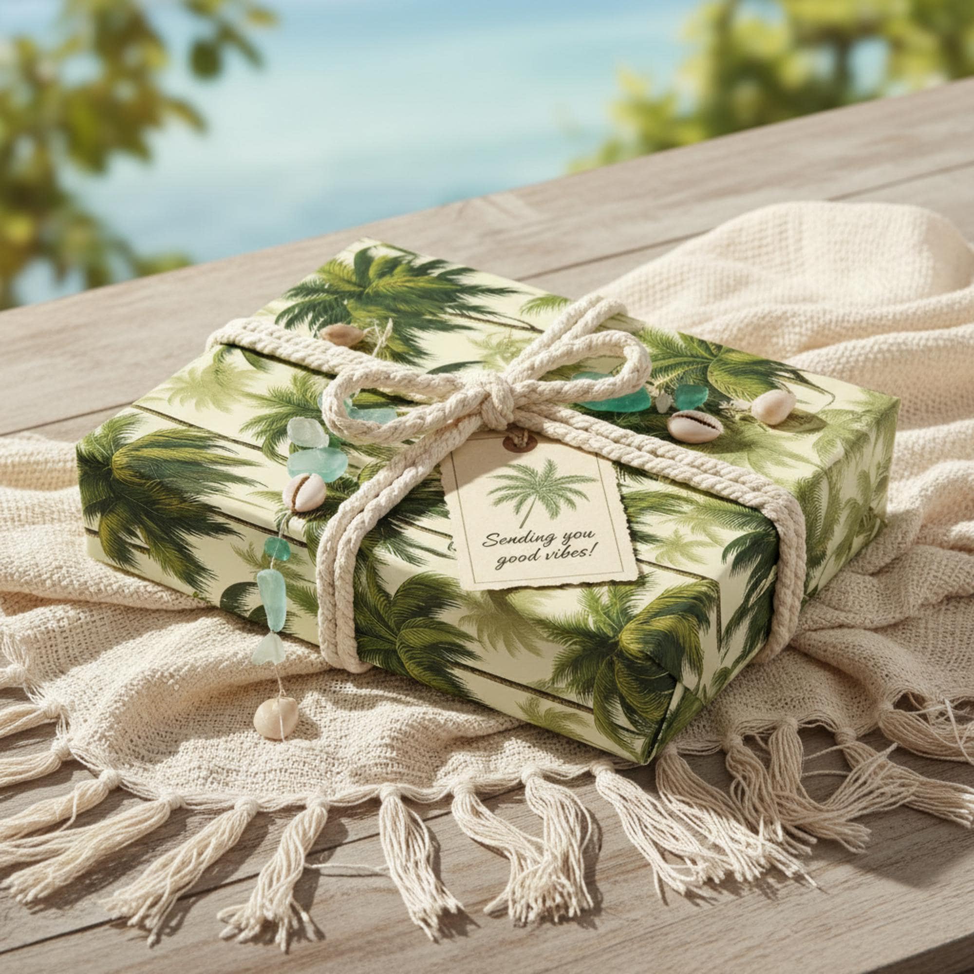 Tropical Palm Tree Gift Wrapping Paper: Beach Vacation Print - Etsy