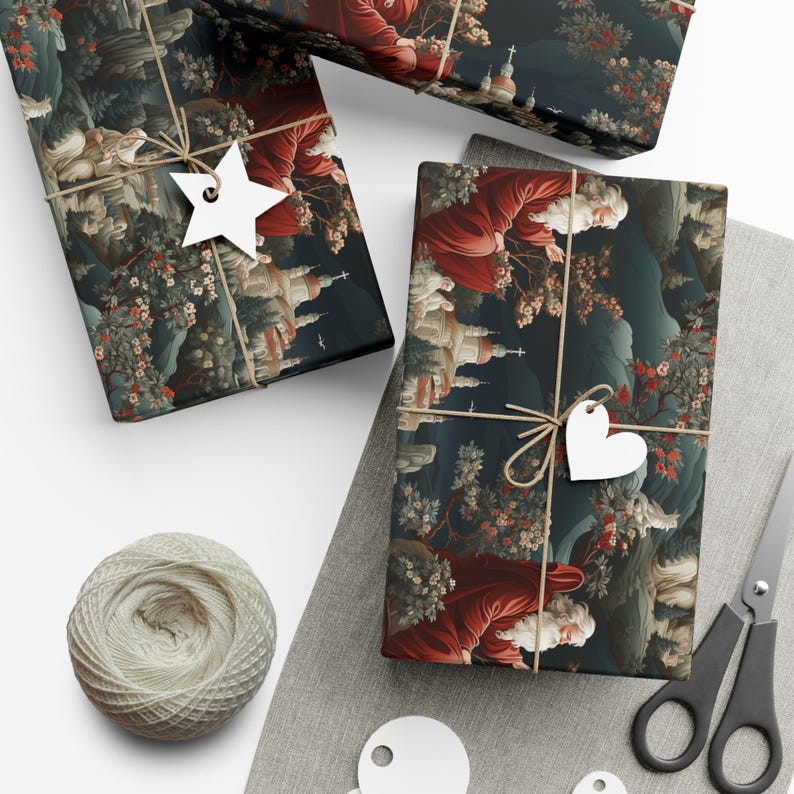 Antique Saint Nicholas Wrapping Paper: Vintage Santa Christmas Gift Wrap image 5